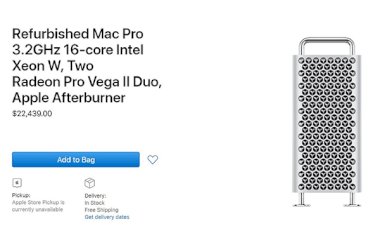 Mac Pro 2019 đã có bản refurbished, giá rẻ hơn mua mới 12% - 17%