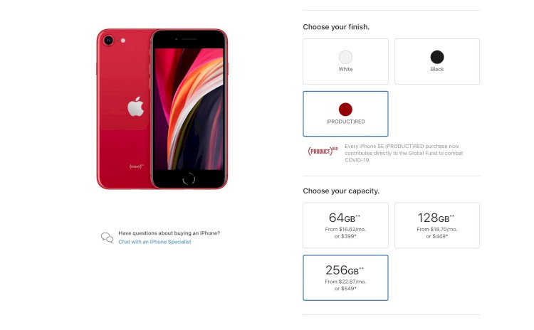 Apple đã cho phép đặt trước iPhone SE mới, ngày 24/4 sẽ giao hàng.