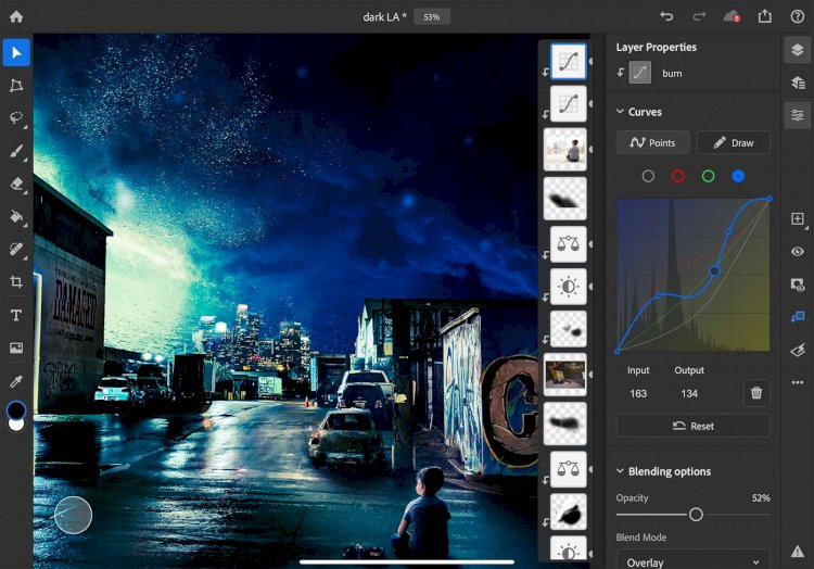Adobe cập nhật ứng dụng Photoshop trên iPad với Curves và hỗ trợ lực nhấn với bút Apple Pencil