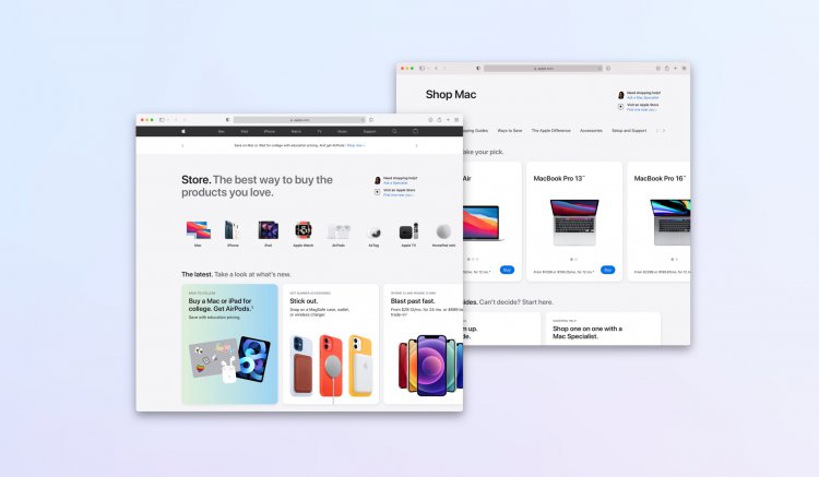 Website Apple với mục cửa hàng được thiết kế lại
