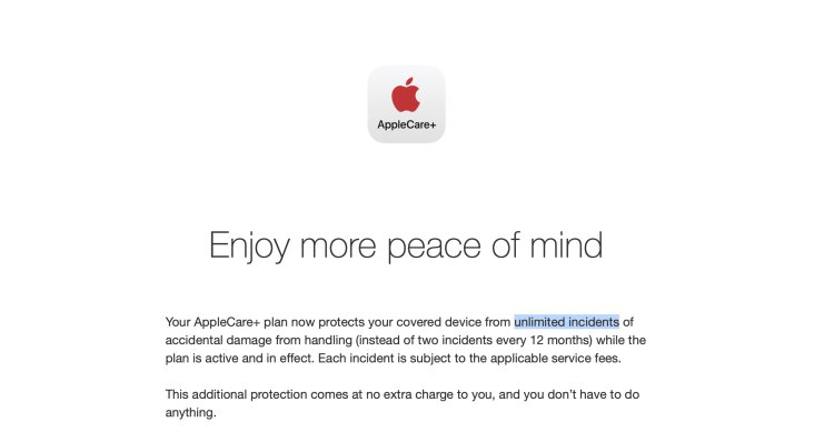 Apple nâng cấp Care+, không giới hạn số lần rơi vỡ trong thời gian được bảo vệ
