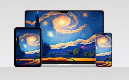 Hình nền Apple theo phong cách hội hoạ của Van Gogh