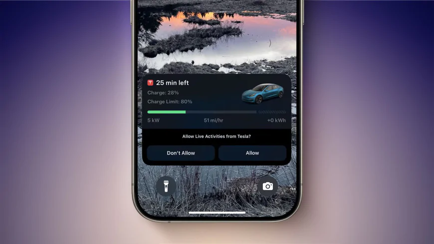 Tesla Đưa Sạc Supercharging Lên Màn Hình Khóa & Dynamic Island iPhone!