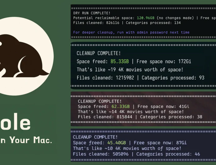 Mole – Công cụ dọn dẹp macOS miễn phí, mã nguồn mở thay thế các phần mềm trả phí