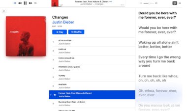 Ứng dụng Music trên macOS 10.15.4 beta đã có thể hiện lyric theo thời gian thực