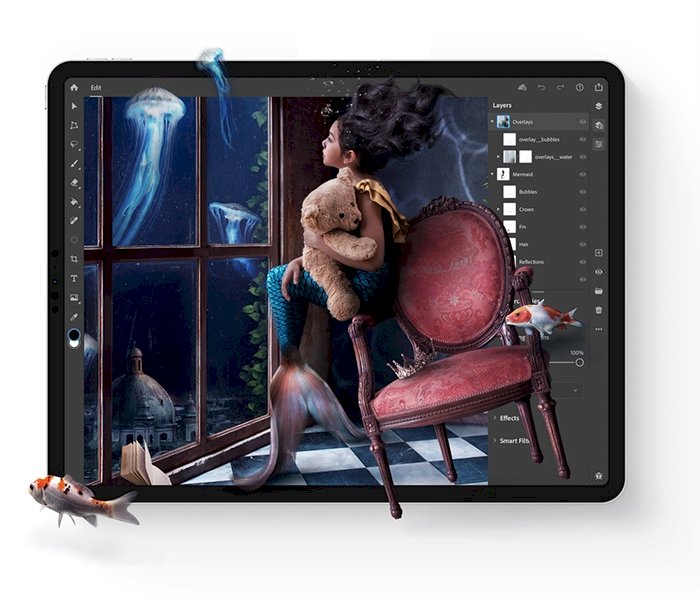 Adobe giới thiệu ứng dụng Photoshop tới người dùng iPad.